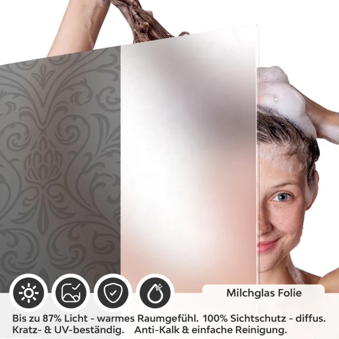 Sichtschutzfolie Dusche | Barock Damast Design