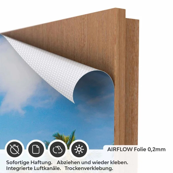 Türfolie Steg zu den Palmen AIRFLOW Folie