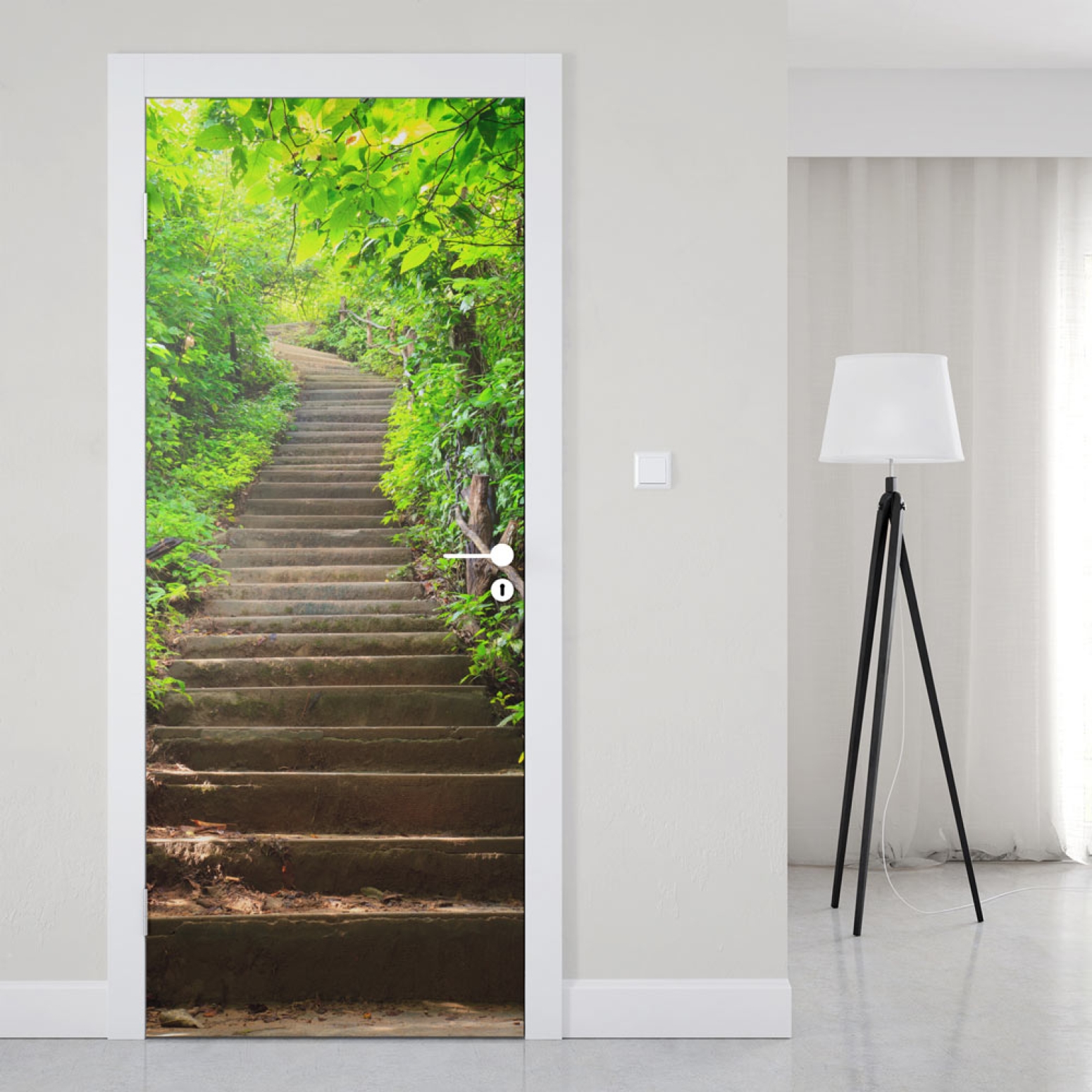 Türfolie Waldweg Treppe