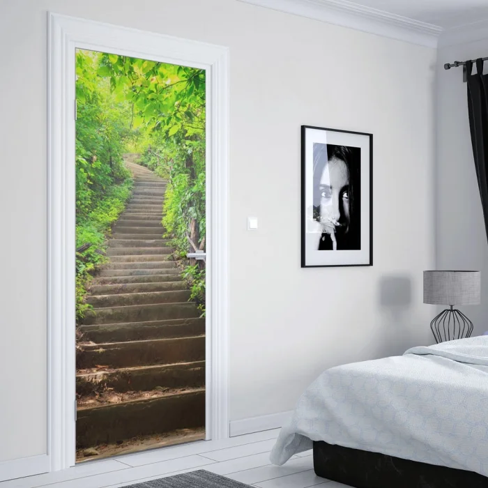 Türfolie Waldweg Treppe Artikelbild 2