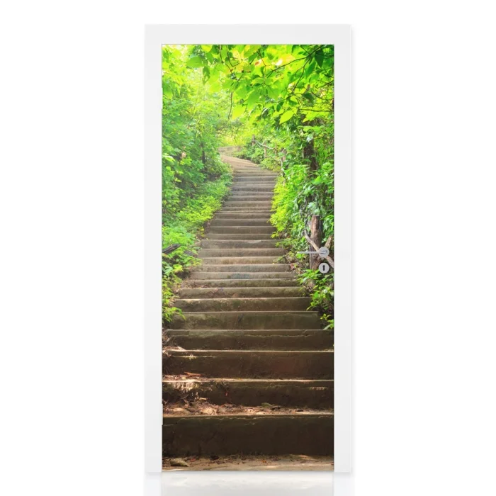 Türfolie Waldweg Treppe Hauptbild 1
