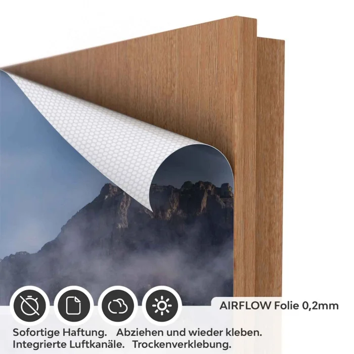 Türfolie nebliger Weg mit Bergen AIRFLOW Folie