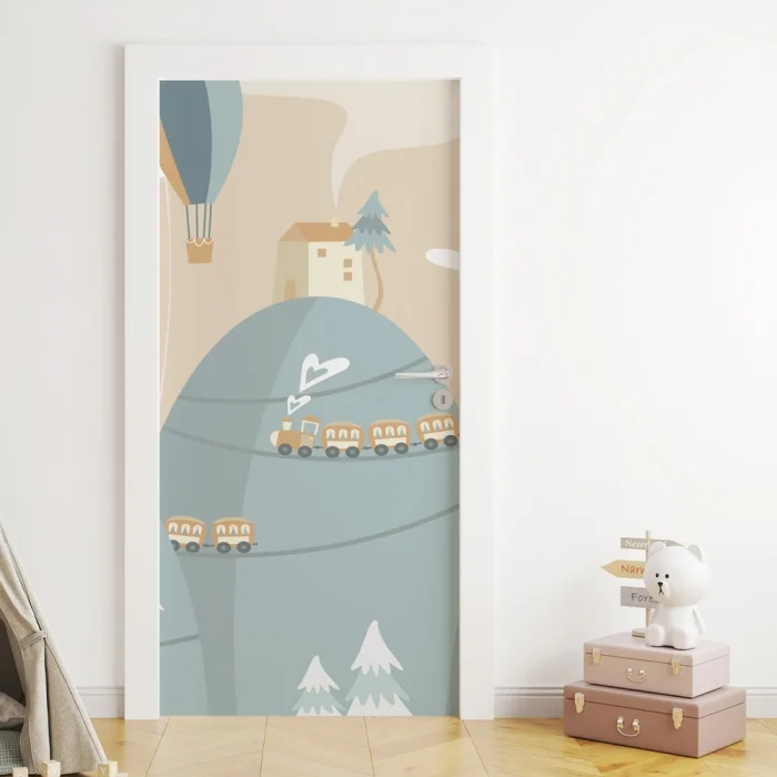 Türfolie Kinderzimmer Dampflokomotive Artikelbild 1
