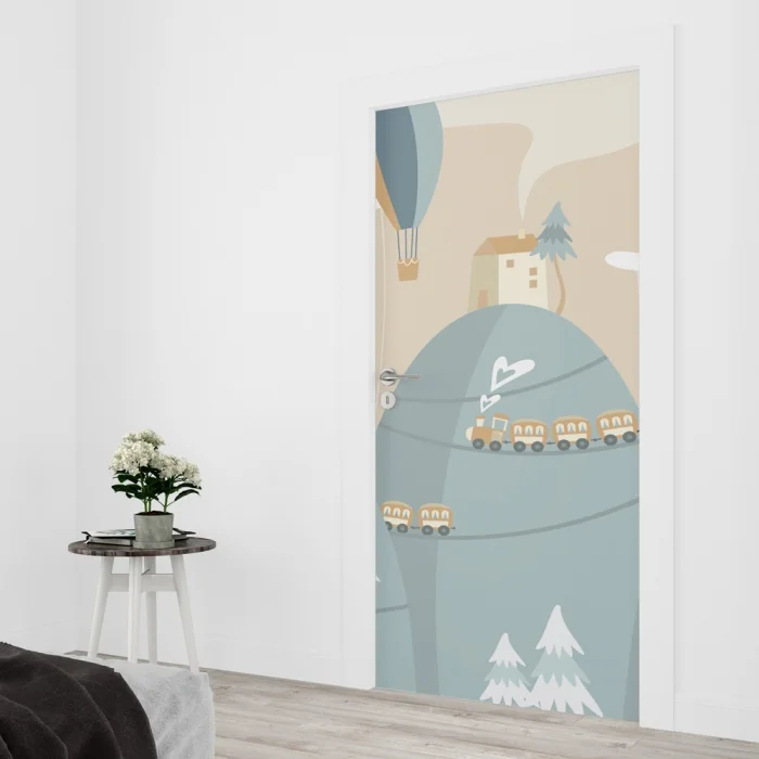 Türfolie Kinderzimmer Dampflokomotive Artikelbild 2