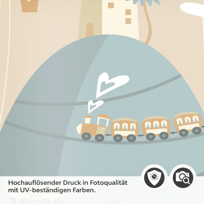 Türfolie Kinderzimmer Dampflokomotive Detailbild 2