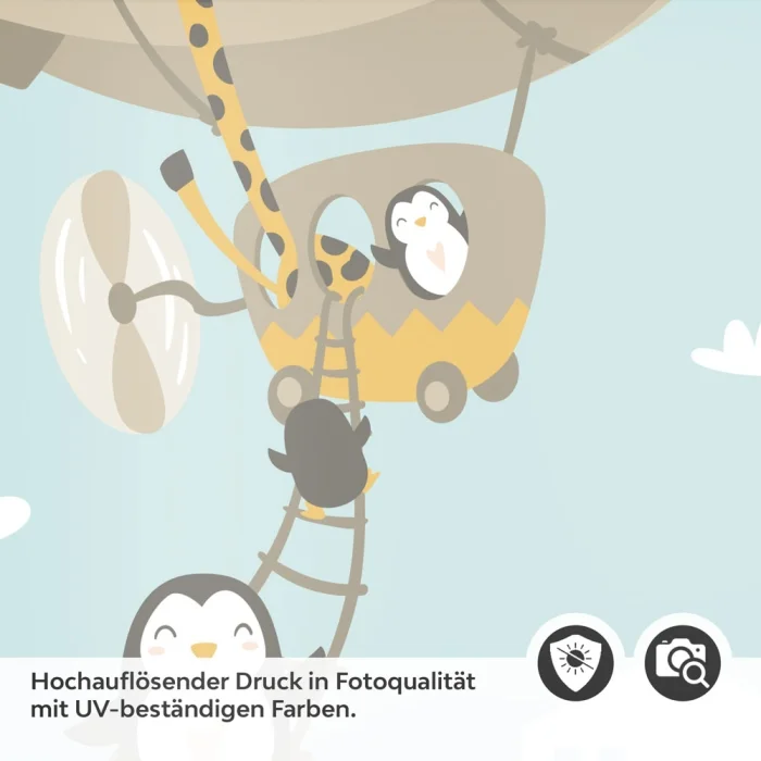 Türfolie Kinderzimmer Zeppelin Pinguine Detailbild 2