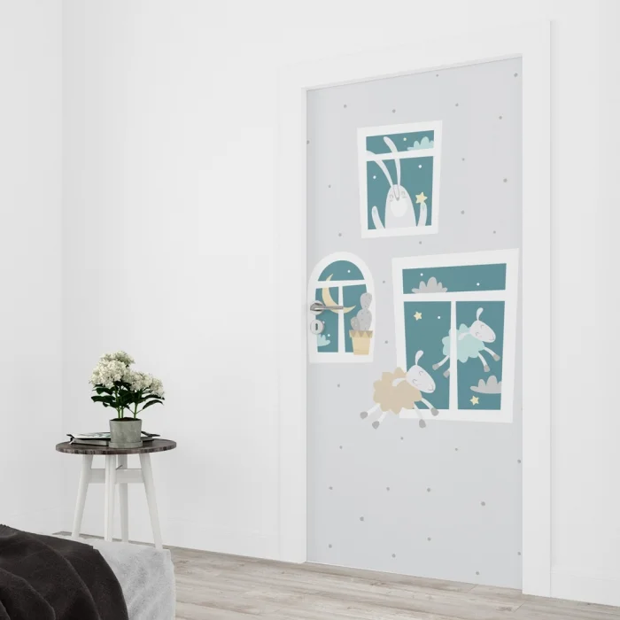 Türfolie Kinderzimmer fliegende Schafe Artikelbild 2