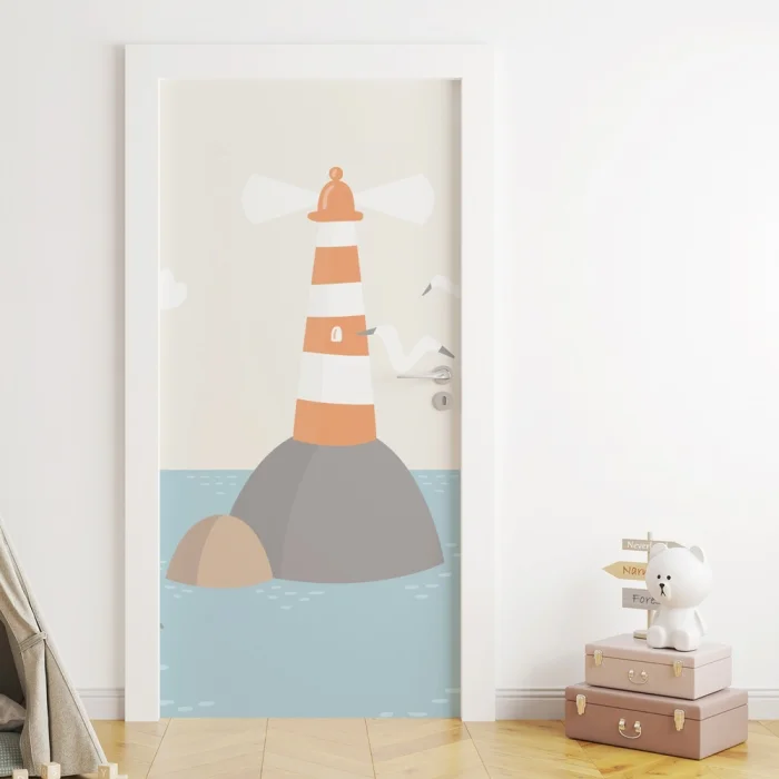 Türfolie Kinderzimmer Leuchtturm Artikelbild 1
