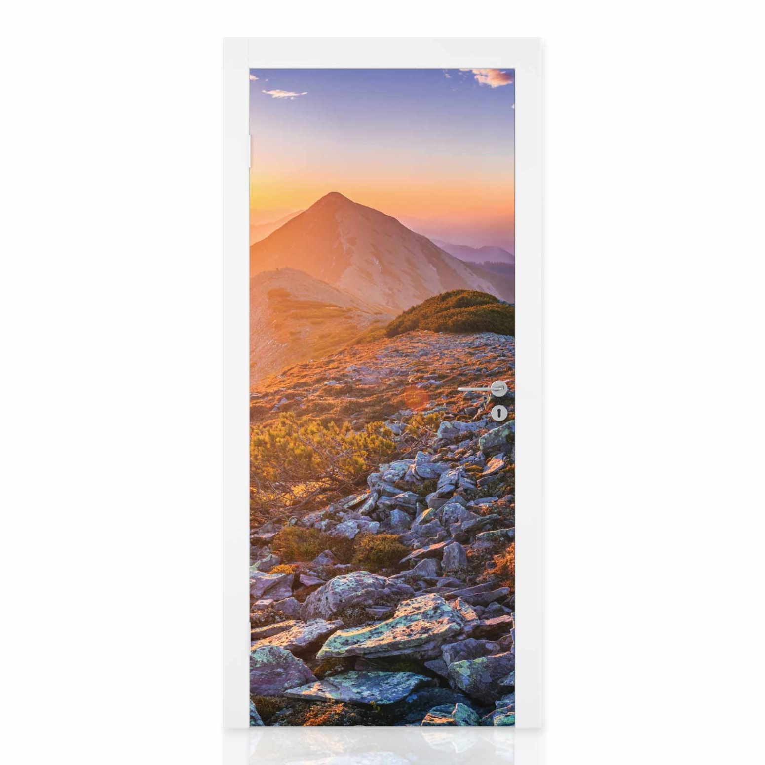 Türfolie Abendlicht in den Bergen Hauptbild