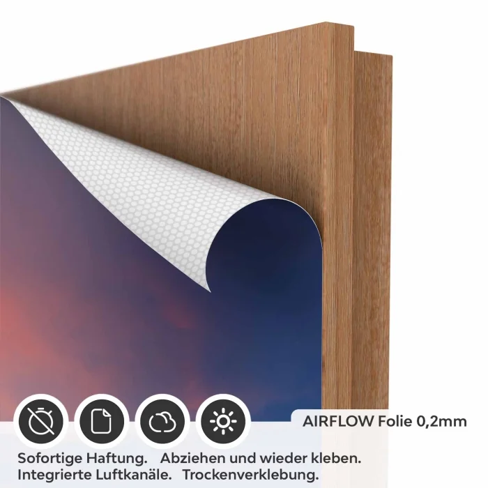 Türfolie Abendrot über der Bucht AIRFLOW Folie