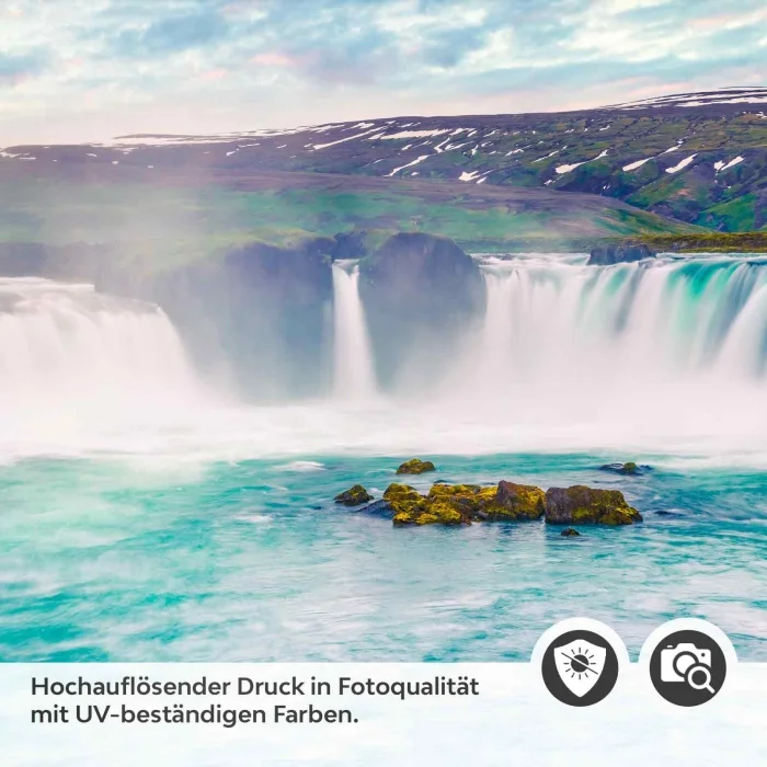 Türfolie Wasserfall im Farbenspiel des Himmels Detailbild 2