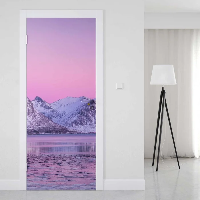 Türfolie Rosa Dämmerung über Gletschern Artikelbild 1