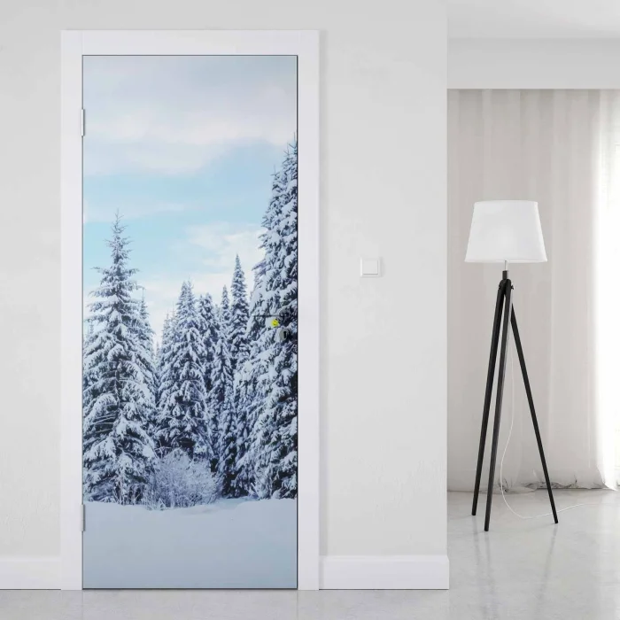 Türfolie Winterwald im Morgenlicht Artikelbild 1