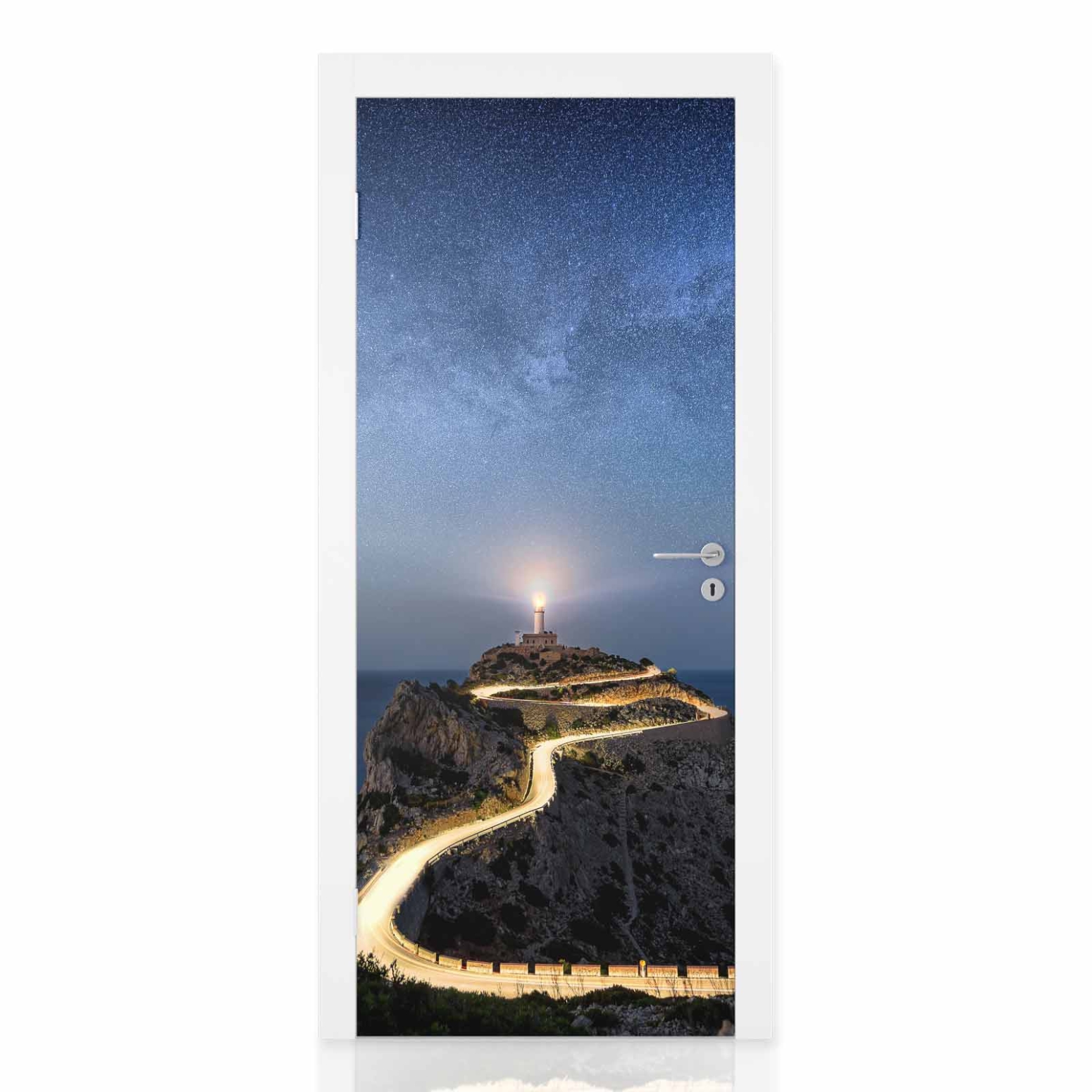 Türfolie Sternenschimmer am Leuchtturm Hauptbild