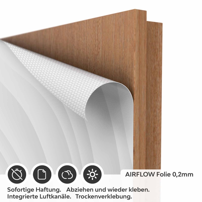 Türfolie mit eleganten Wellen in sanfter Strukturoptik AIRFLOW Folie