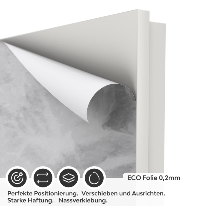 Türfolie in Grau mit marmorierter Nebeloptik ECO Folie