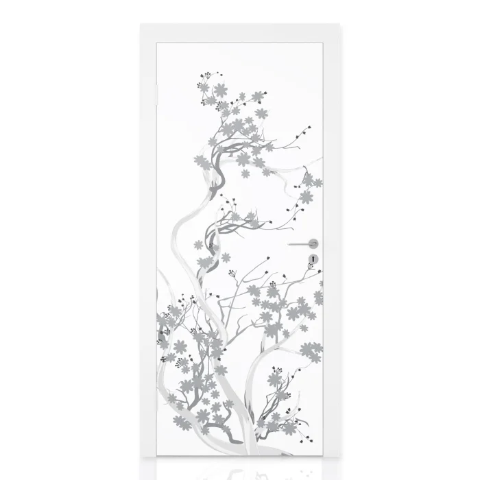 Türfolie mit zarten Kirschblütenzweigen im japanischen Stil Hauptbild 1