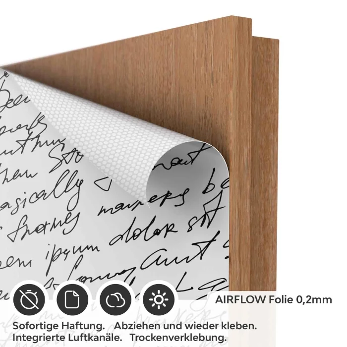 Türfolie Schwungvolle Handschrift in moderner Kalligrafie‑Optik AIRFLOW Folie
