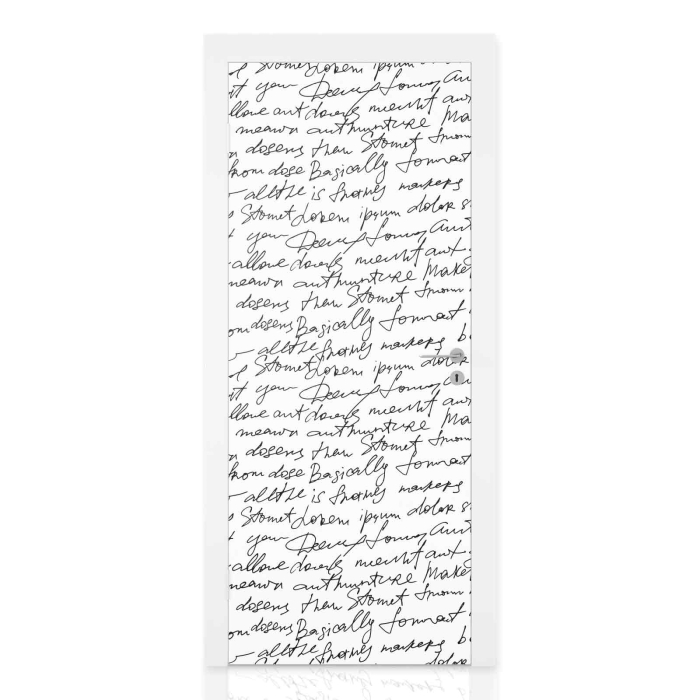 Türfolie Handschrift – Lettering‑Look in Black & White