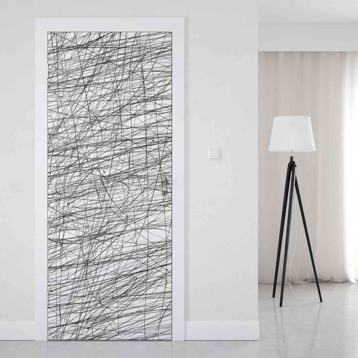 Türfolie Abstrakte Scribble‑Linienmuster Artikelbild 1