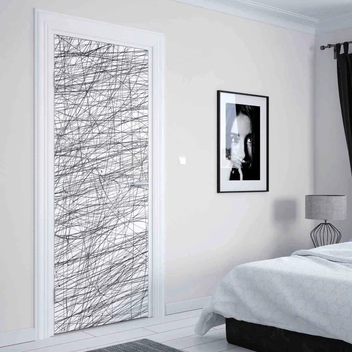 Türfolie Abstrakte Scribble‑Linienmuster Artikelbild 2