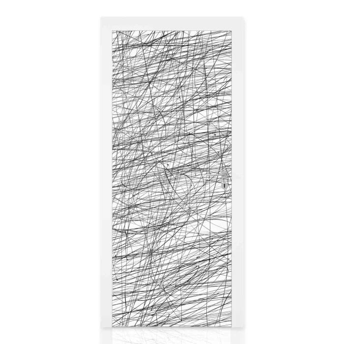 Türfolie Abstrakte Scribble‑Linienmuster Hauptbild 1