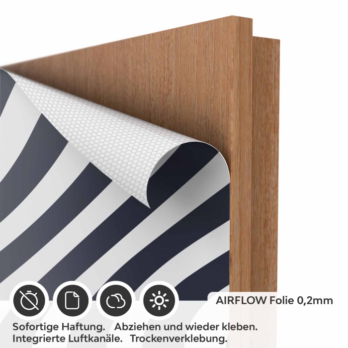 Türfolie Markante Zebra‑Streifen AIRFLOW Folie
