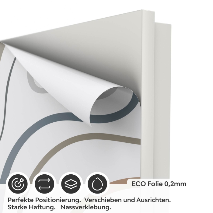 Türfolie Konturlinien in Naturtönen ECO Folie