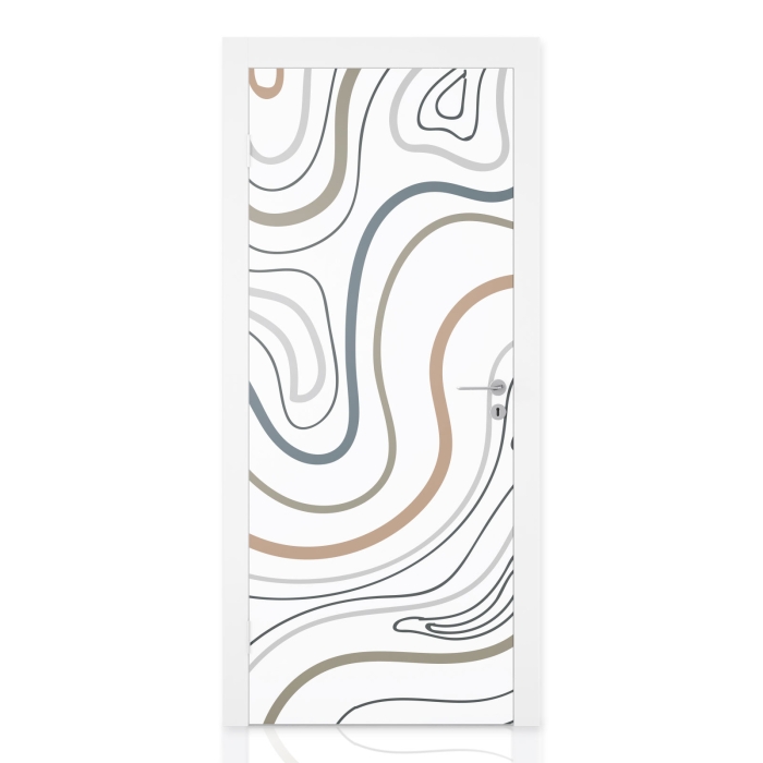 Türfolie Konturlinien in Naturtönen