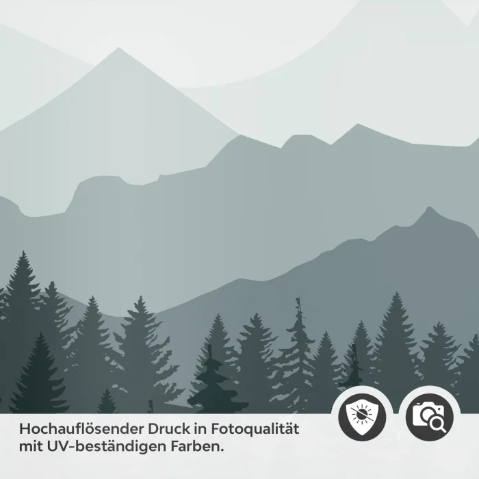 Türfolie Bergpanorama & sanfter Tannenwald Detailbild 2