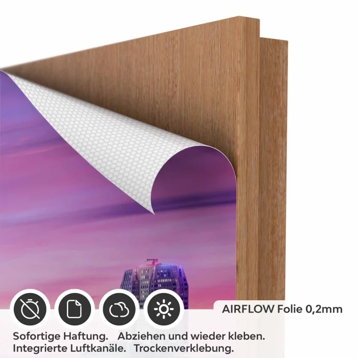 Türfolie Skyline Lichtermeer AIRFLOW Folie