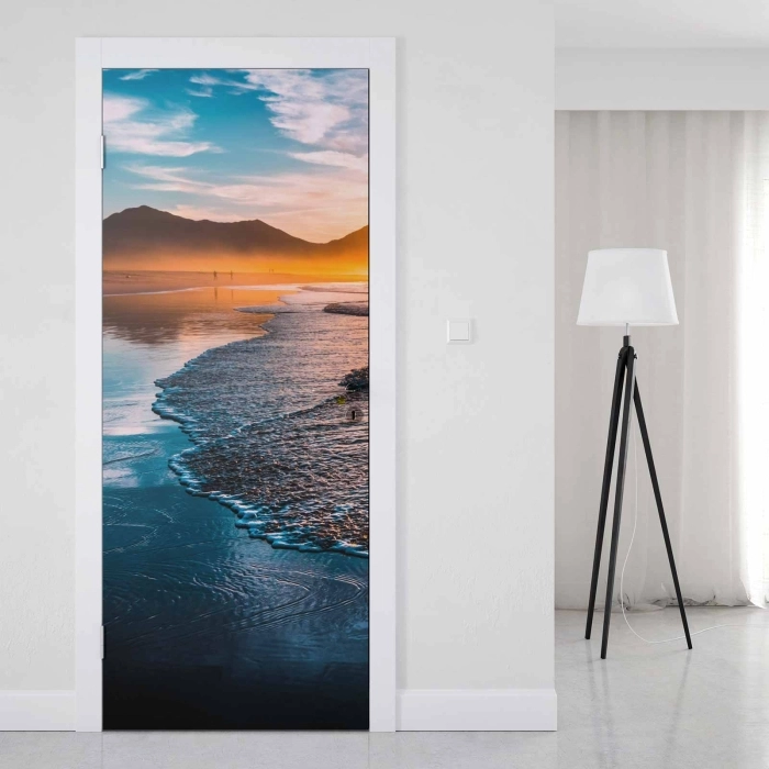 Türfolie Sonnenuntergang am Strandpanorama Artikelbild 1