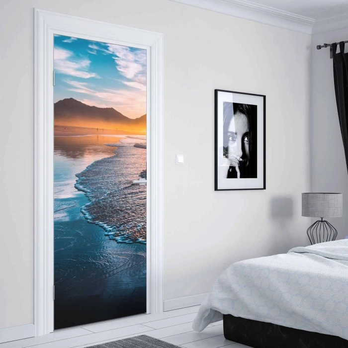 Türfolie Sonnenuntergang am Strandpanorama Artikelbild 2