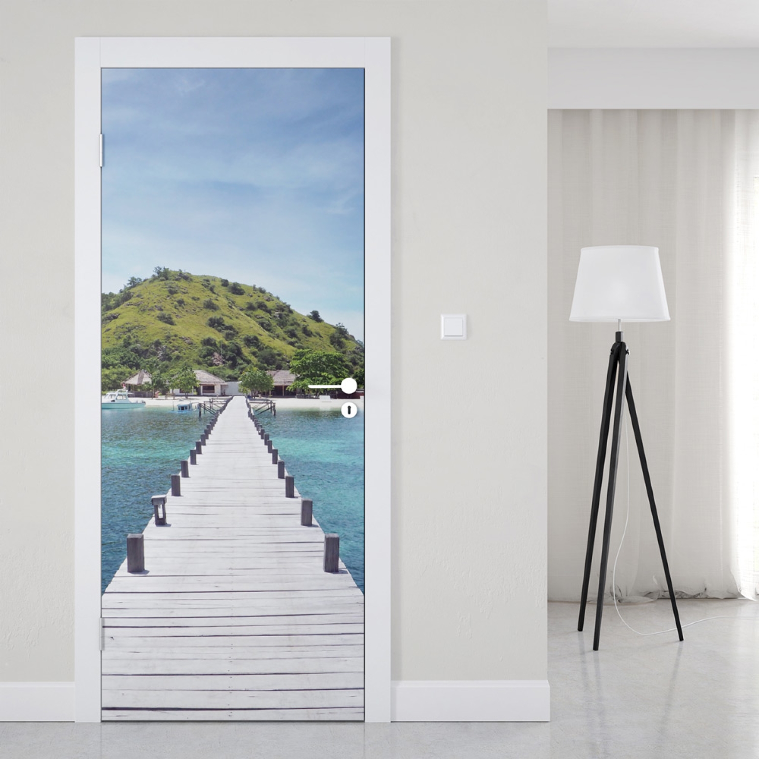 Türfolie Steg zur tropischen Insel Artikelbild 1
