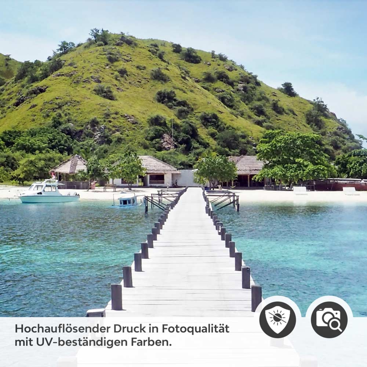 Türfolie Steg zur tropischen Insel Detailbild 2