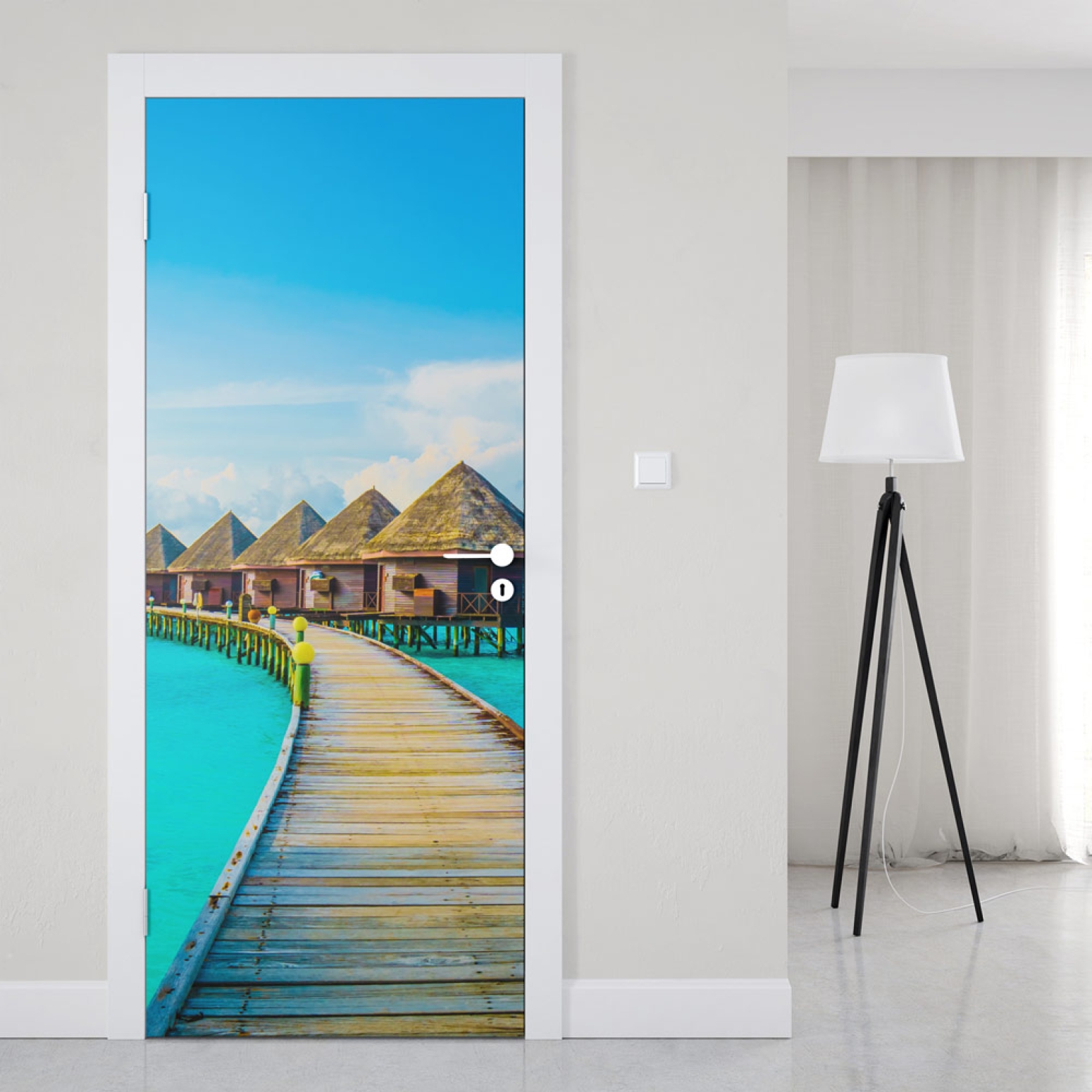 Türfolie Steg zu den Bungalows Artikelbild 1