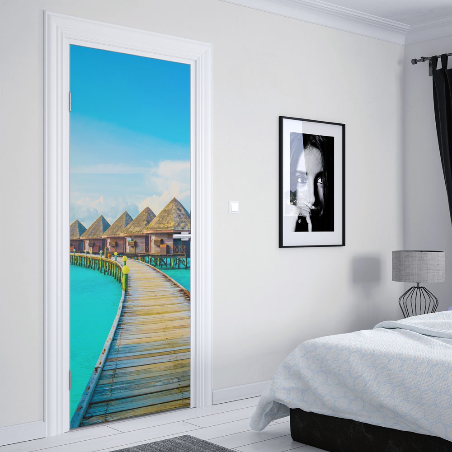 Türfolie Steg zu den Bungalows Artikelbild 2