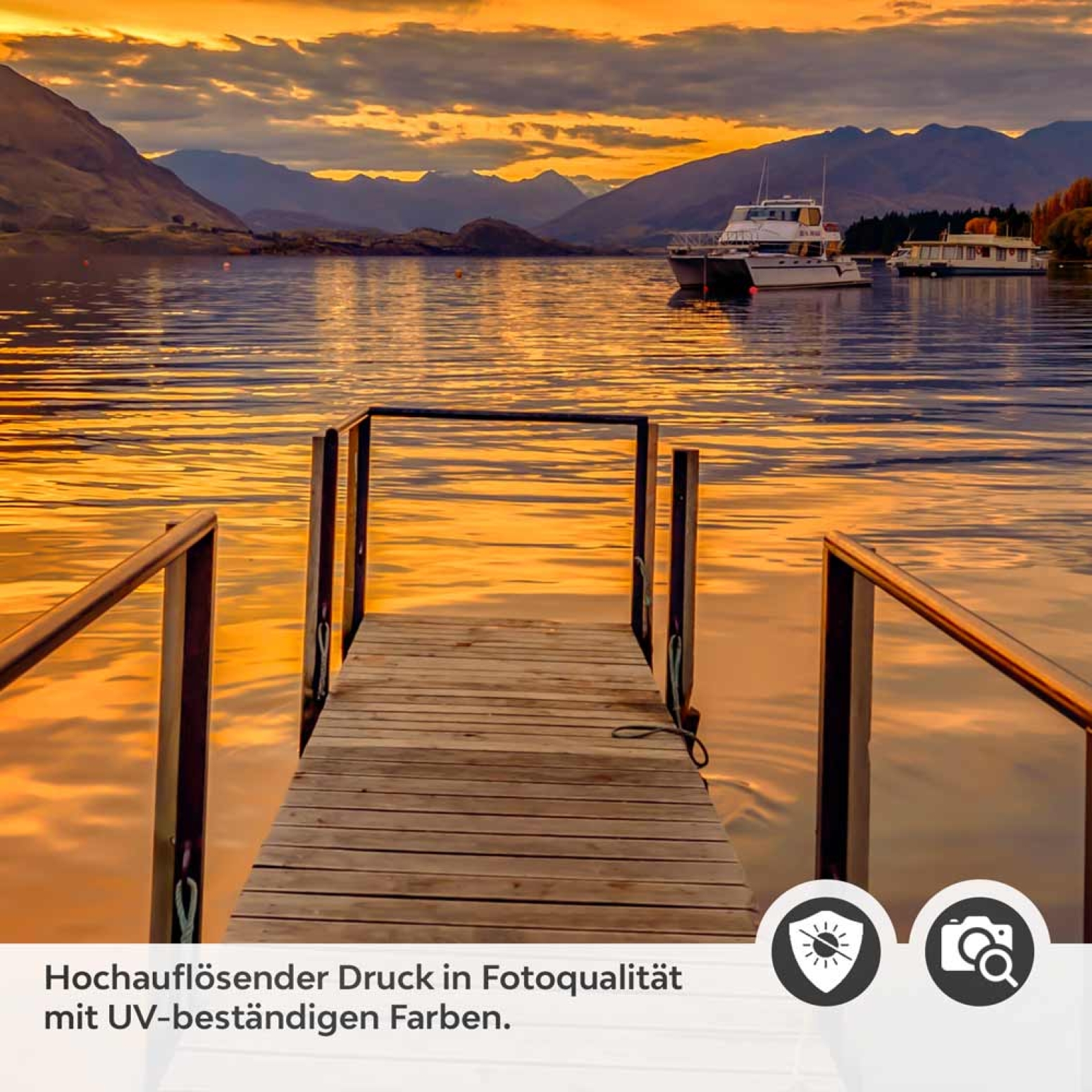 Türfolie Steg bei Sonnenuntergang Detailbild 2