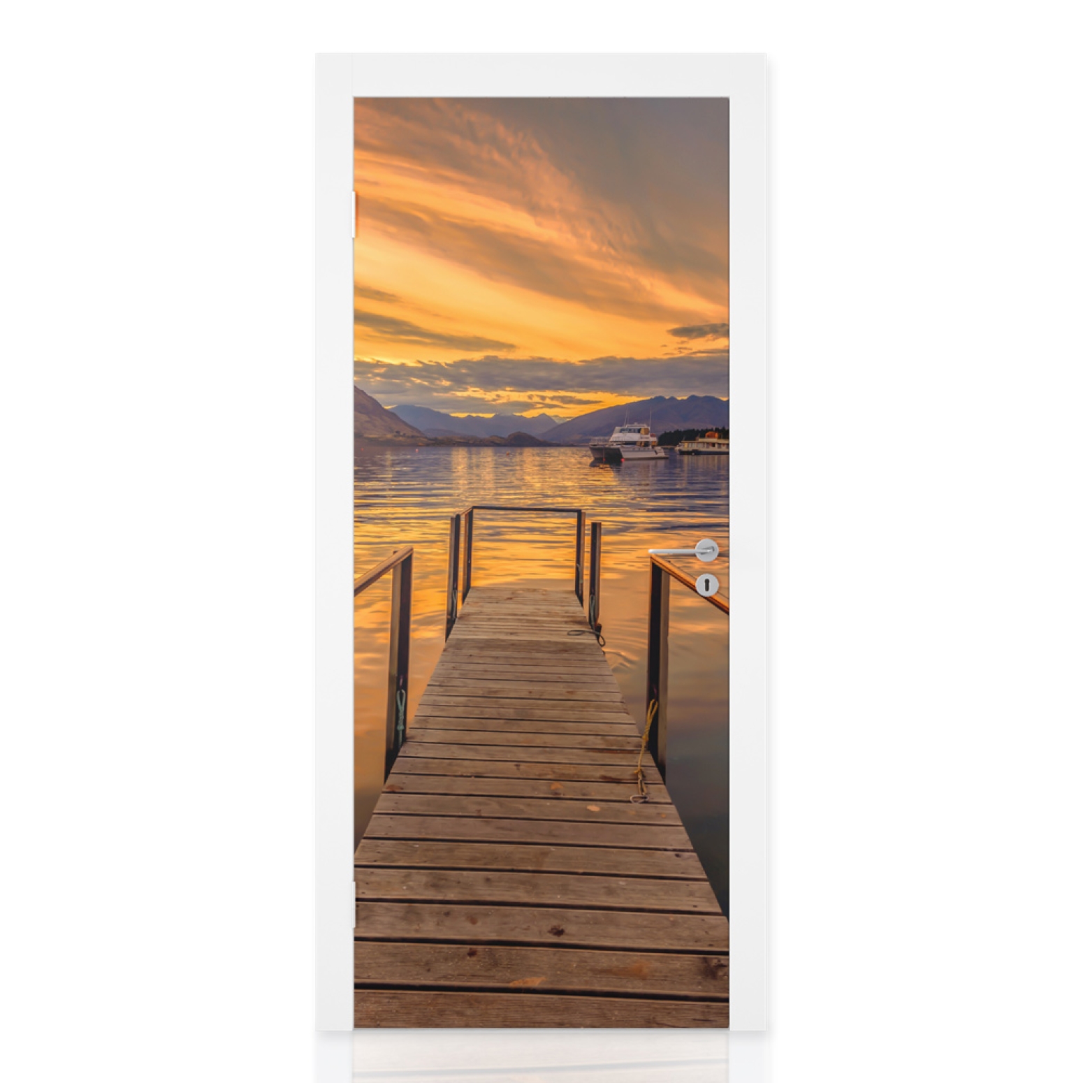 Türfolie Steg bei Sonnenuntergang Hauptbild 1