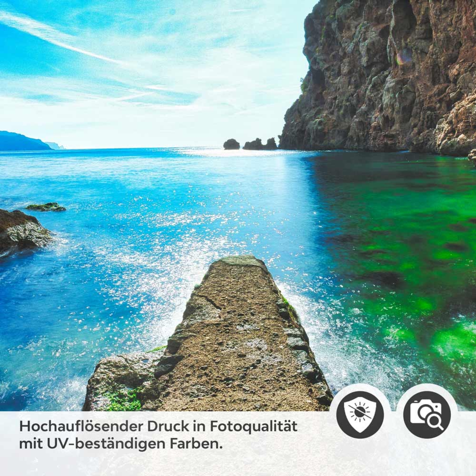 Türfolie steiniger Steg in das Meer Detailbild 2