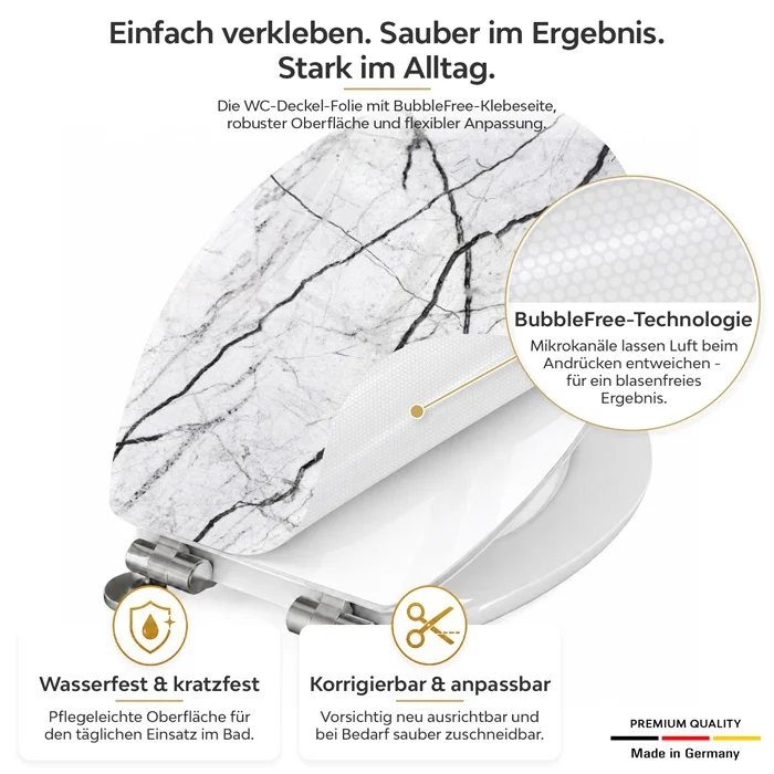 Wc-Deckel Aufkleber origineller Marmoroptik Detailbild 1