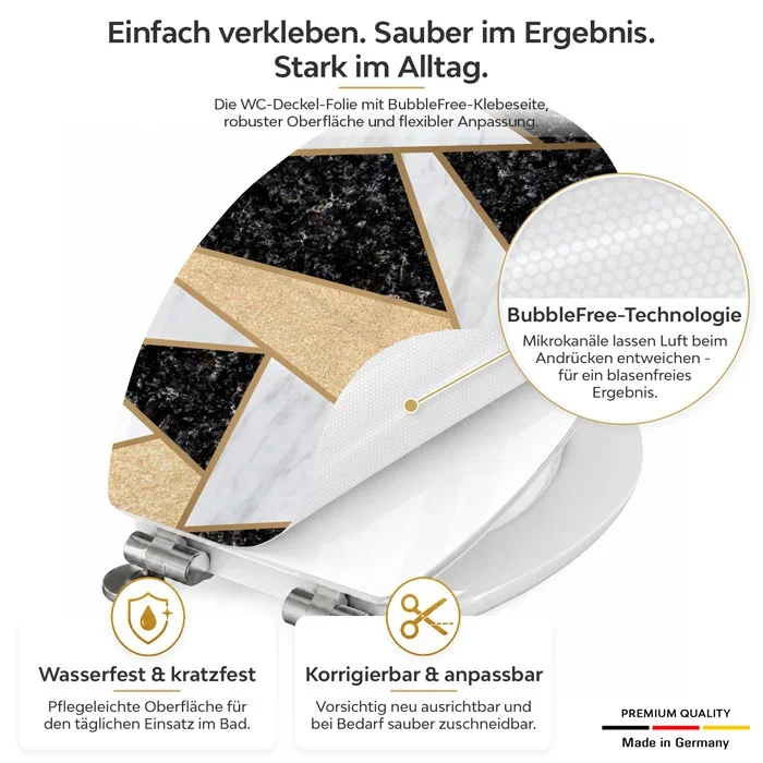Wc-Deckel Aufkleber Marmor Mosaik Detailbild 1