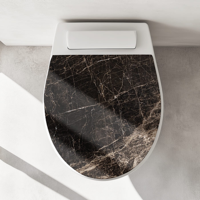 Wc-Deckel Aufkleber Marmoroptik in braun Artikelbild 1