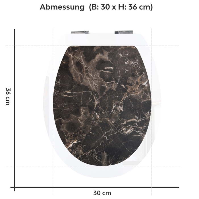 Wc-Deckel Aufkleber Marmoroptik in braun, hell Variante 30 x 36 cm