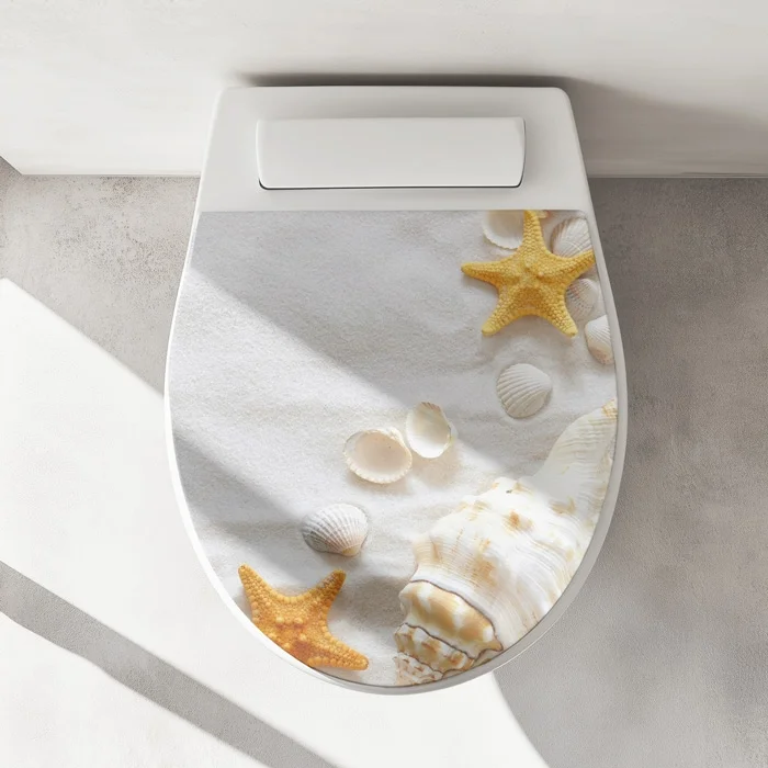 Wc-Deckel Aufkleber Muschel & Seesterne Artikelbild 1