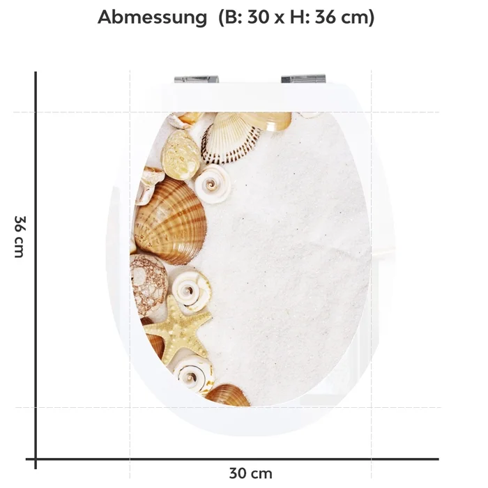 Wc-Deckel Aufkleber Shell & Starfish Variante 30 x 36 cm