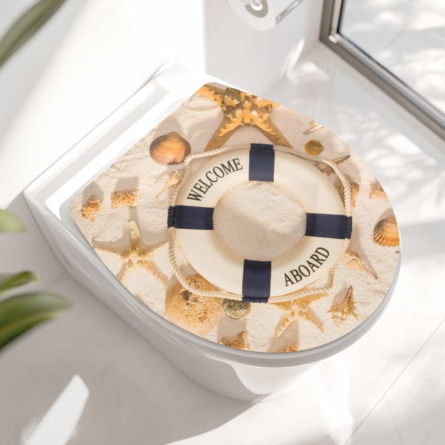 WC-Deckel Aufkleber Willkommen an Board