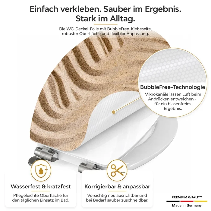 WC-Deckel Aufkleber Linien im Sand Detailbild 1