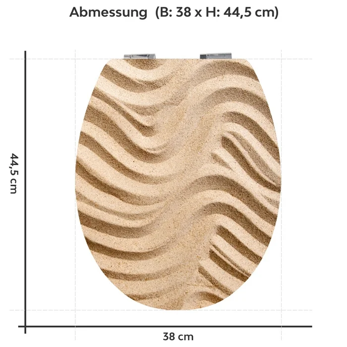 WC-Deckel Aufkleber Linien im Sand Variante 38 x 44 cm