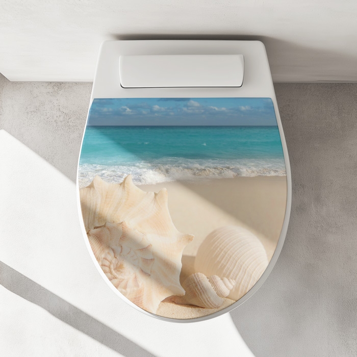 WC-Deckel Aufkleber Muschel am Meer Artikelbild 1